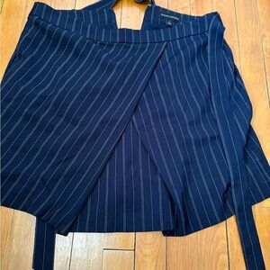 Banana Republic Asymmetrical Navy Pinstripe Skirt